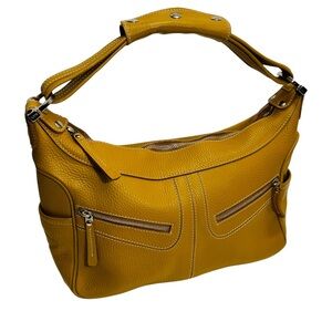 TODS “MIKY” GOMMINO TAN PEBBLED LEATHER MEDIUM HOBO HANDBAG RARE! EUC MINT!